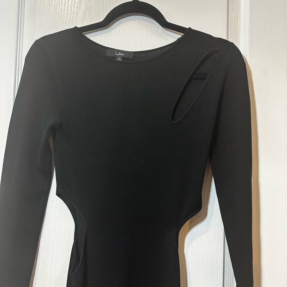 Lulu's Black Long Sleeve Sheath Dress with Cutout Details - Picture 9 of 16